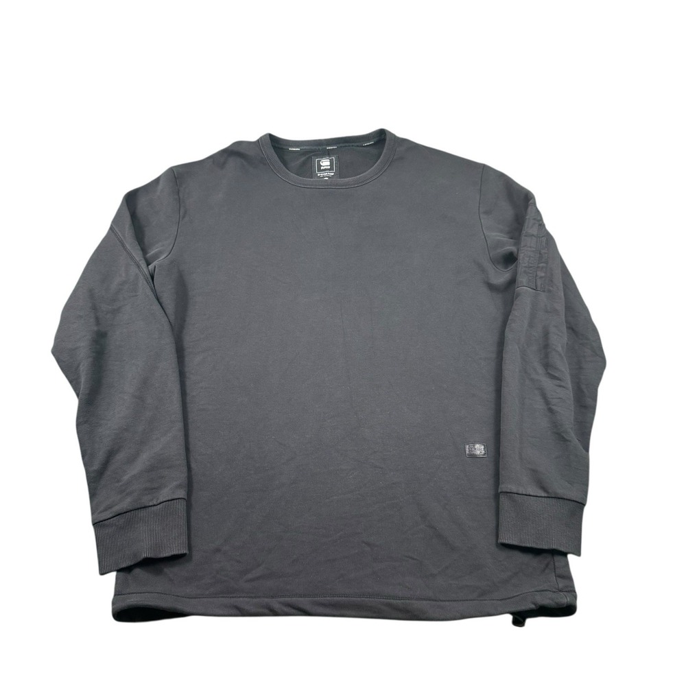 G-Star Raw Black Cotton Tactical Pocket Crewneck Sweater Mens XL Pullover